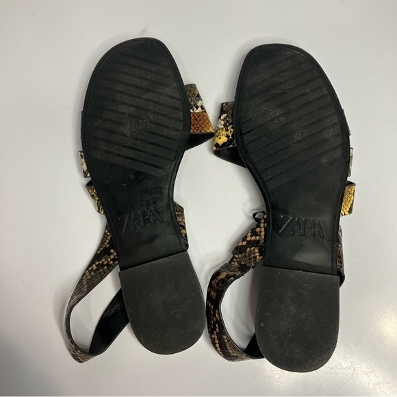 Zara‎ snake skin Strappy Sandals size 36 - Picture 7 of 8